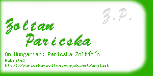 zoltan paricska business card